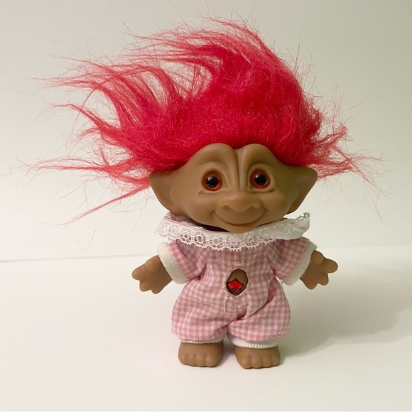 Ace Novelty Troll Doll with Red Hair Jewel and Pink Outfit - Picture 16 of 16